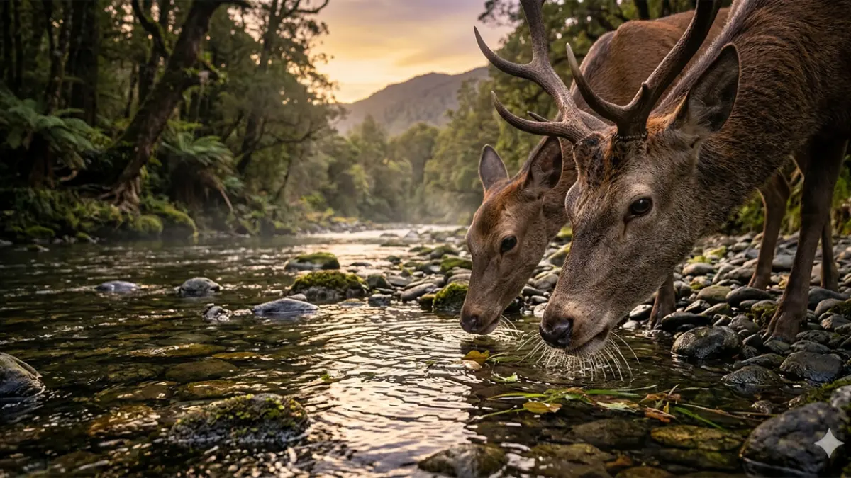 Ilustrasi misteri cara minum hewan. (gemini ai)