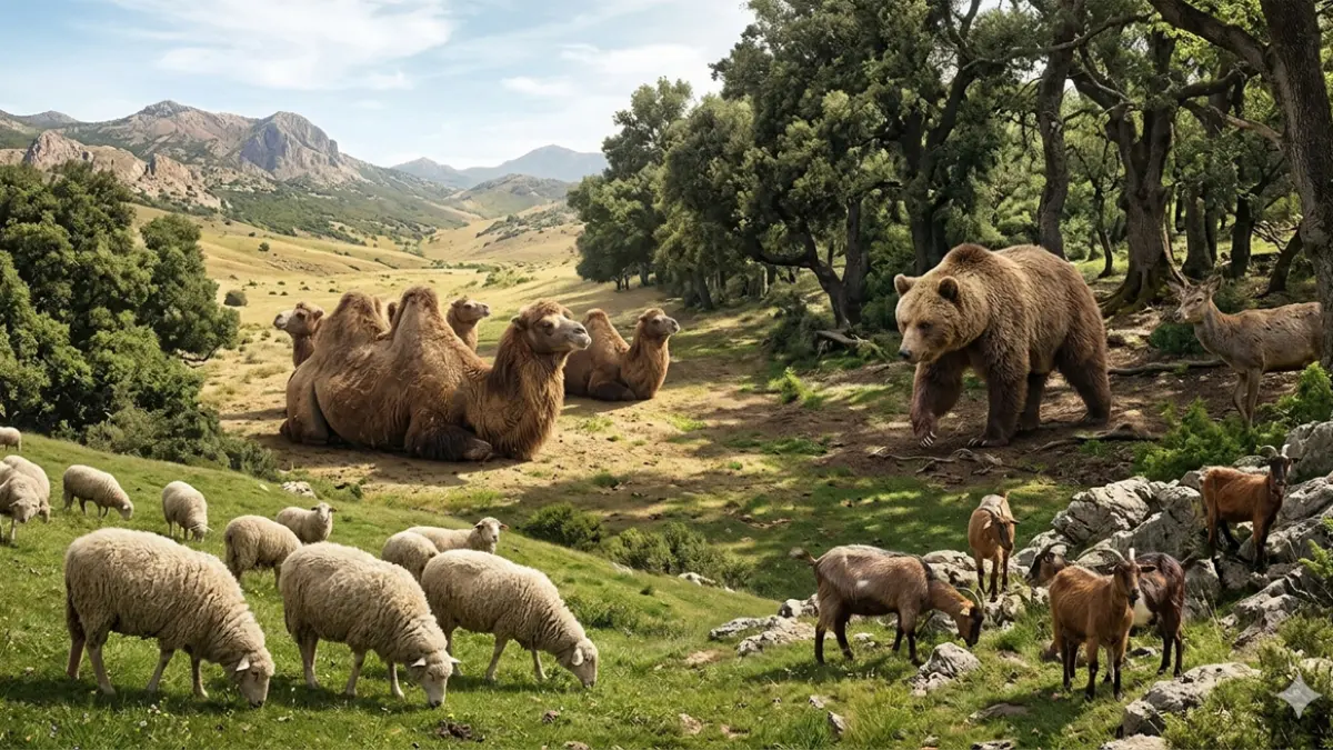 Ilustrasi Perlindungan Alami Hewan (gemini ai)