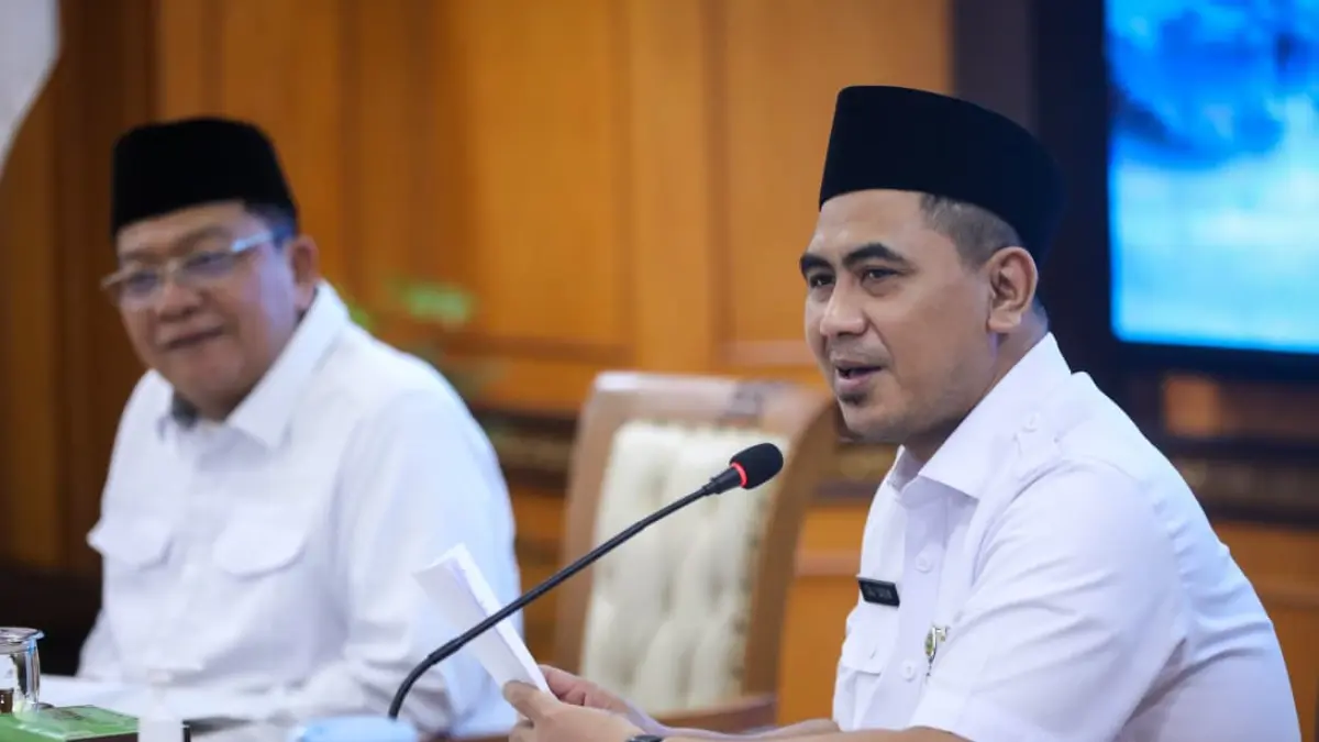 BERI PAPARAN: Wakil Gubernur Jawa Tengah, Taj Yasin Maemoen saat menerima Kunjungan Kerja Reses Komisi VIII DPR RI di Gedung A Kantor Gubernur Jateng, pada Rabu, 22 April 2026.&nbsp;