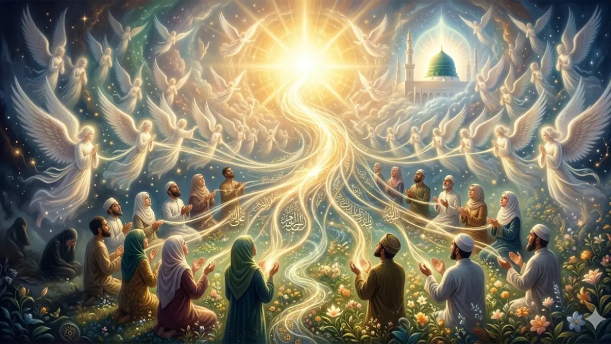 Ilustrasi membaca shalawat Nabi Muhammad SAW (gemini ai)