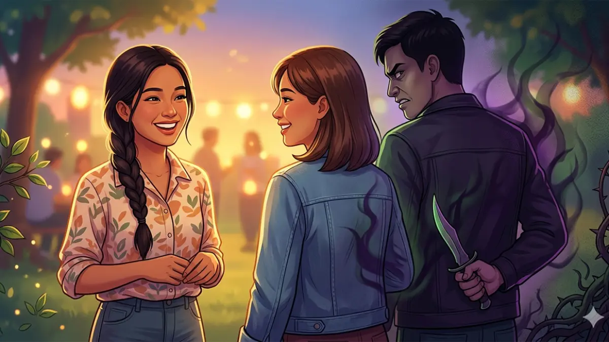 Ilustrasi teman munafik (gemini ai)