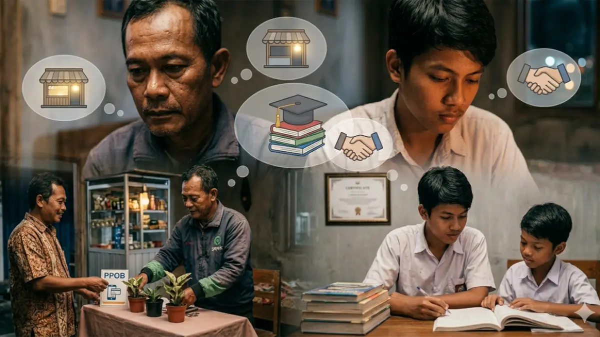 Ilustrasi pikiran yang menentukan arah nasib (gemini ai)