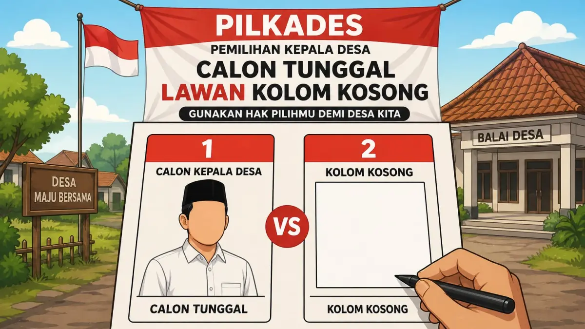 Ilustrasi calon tunggal Pilkades/AI