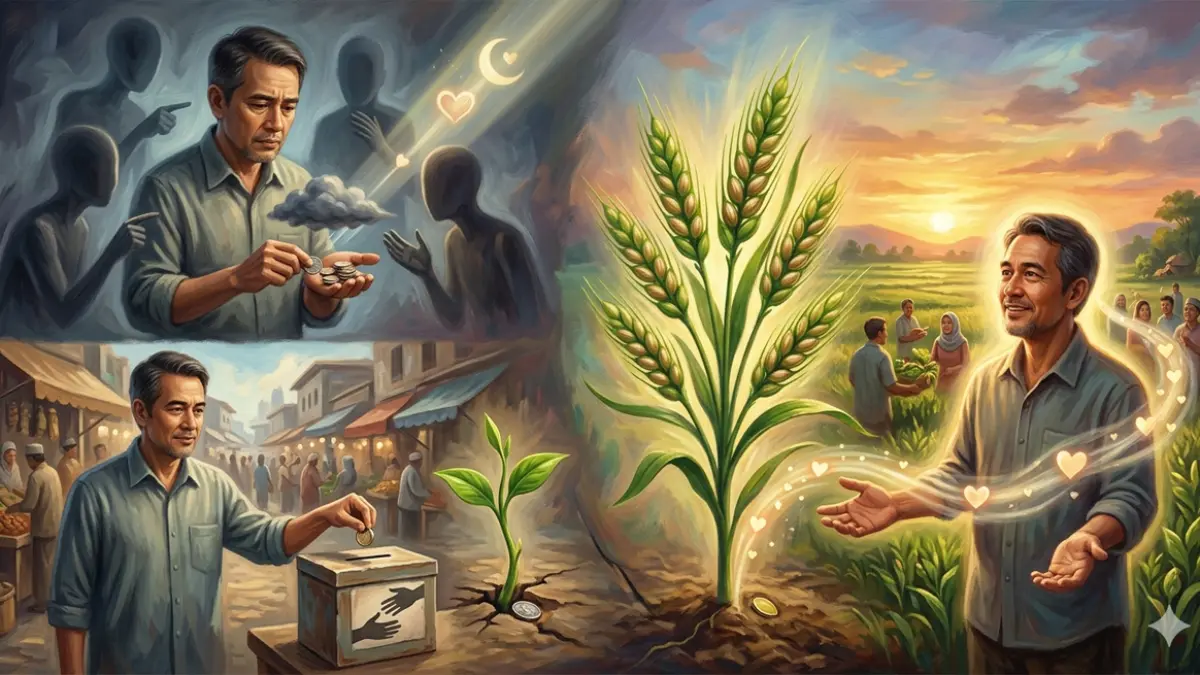 Ilustrasi orang dermawan (gemini ai)