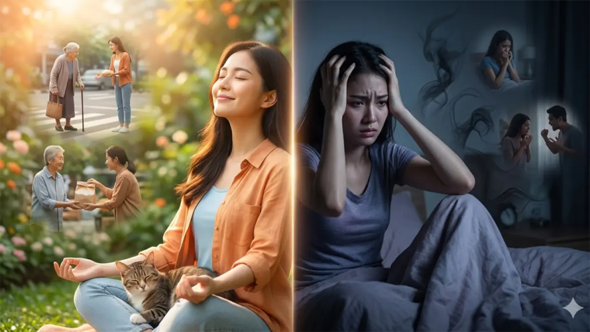 Ilustrasi surga dan neraka di dunia (gemini ai)