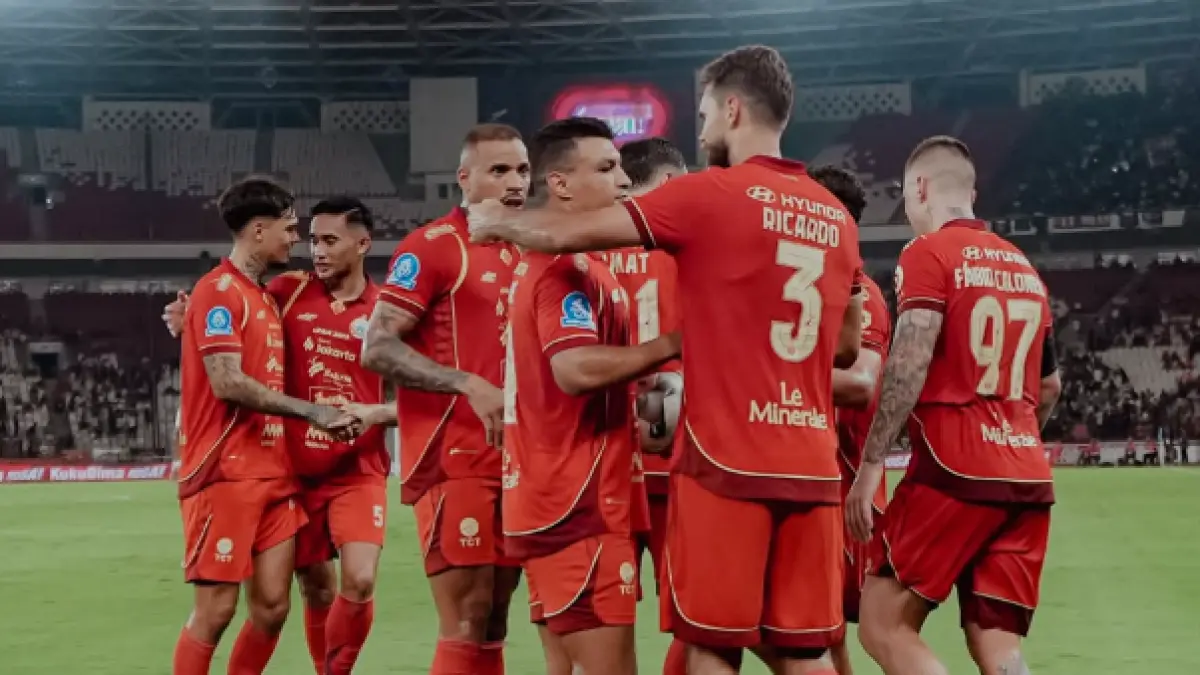 Tim Persija Jakarta setelah menang besar 4-0 atas tamunya Persis Solo. (IG Persija)