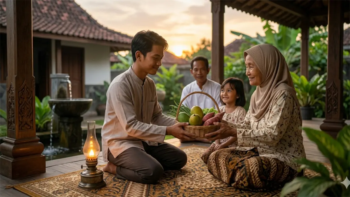 Ilustrasi berbuat baik kepada sesama (gemini ai)