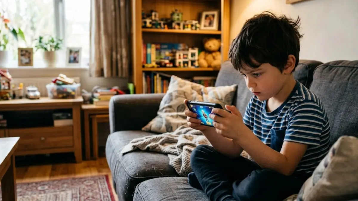 Foto ilustrasi anak bermain HP