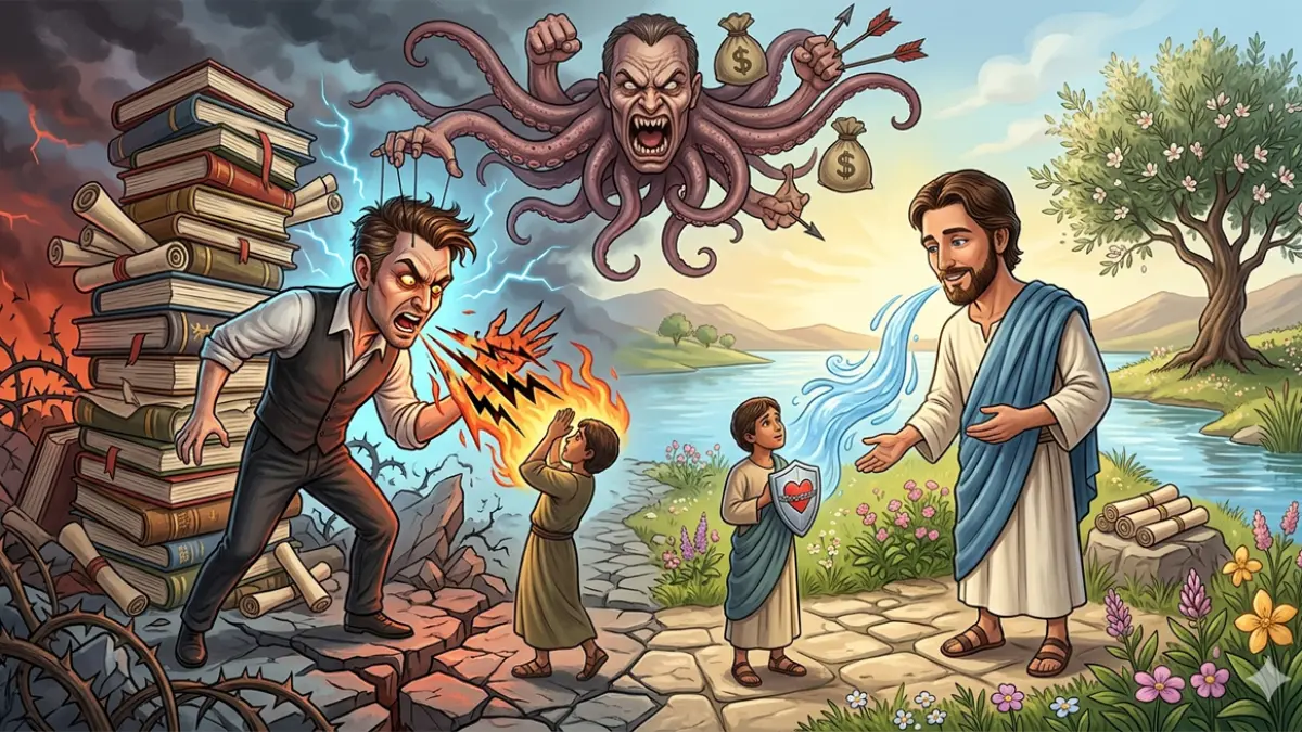 Ilustrasi bahayanya bertemu orang pandai yang mengikuti hawa nafsu (gemini ai)