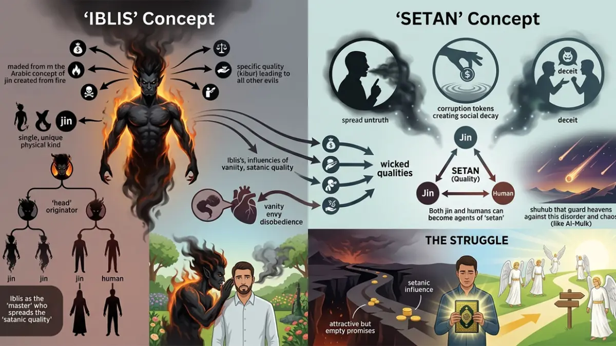 Ilustrasi konsep setan dan iblis (gemini ai)