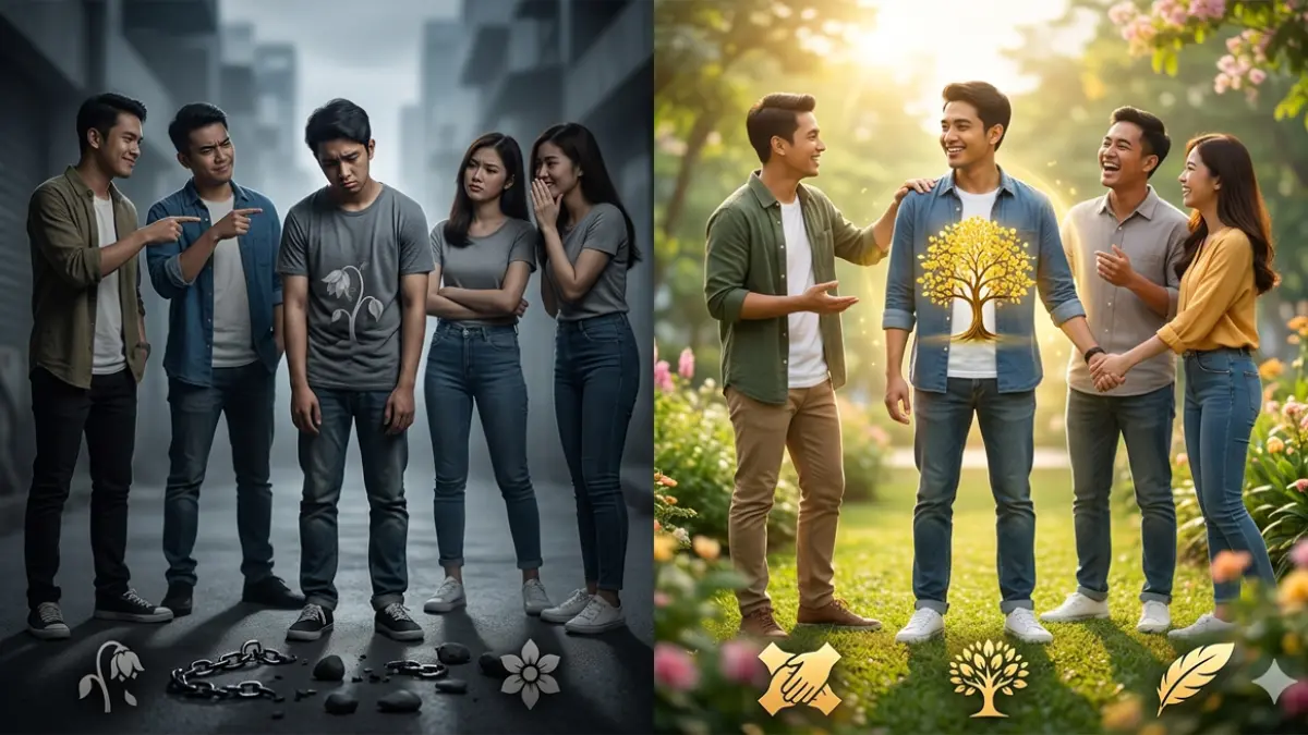 Ilustrasi pentingnya memilih teman yang baik (gemini baik)