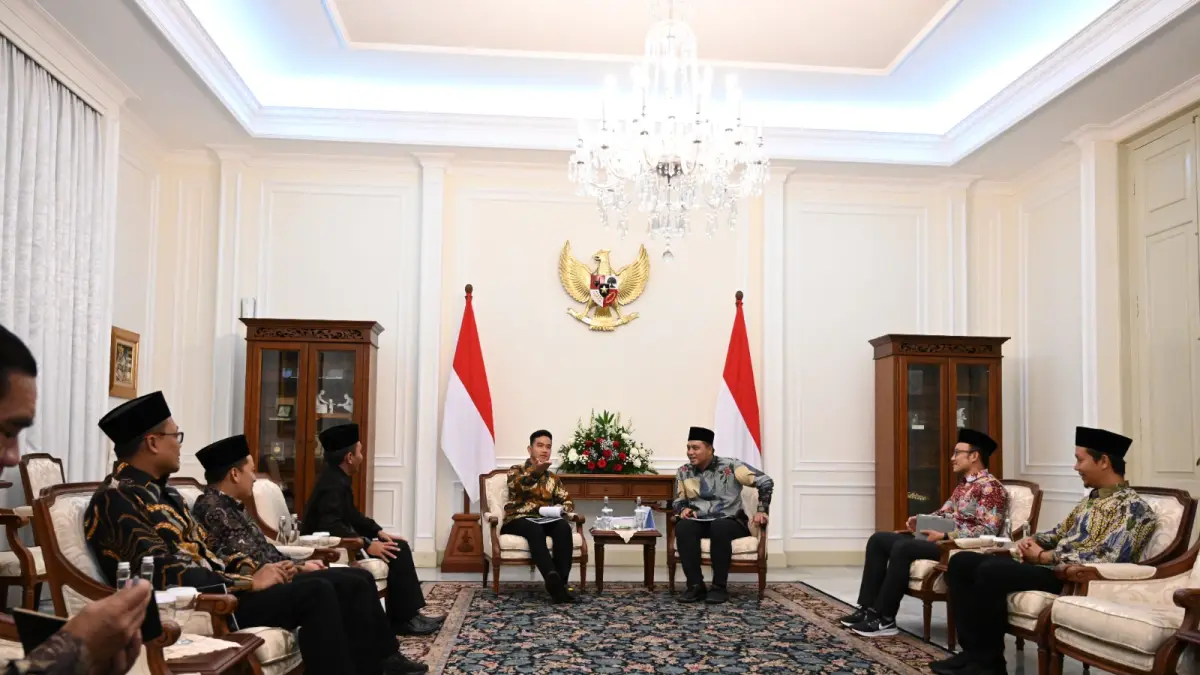 KERJA SAMA: Ketua PW GP Ansor Jawa Tengah Muhammad Shidqon Prabowo bertemu Wakil Presiden (Wapres) RI Gibran Rakabuming di Istana Wakil Presiden, Selasa (28/04/2026).