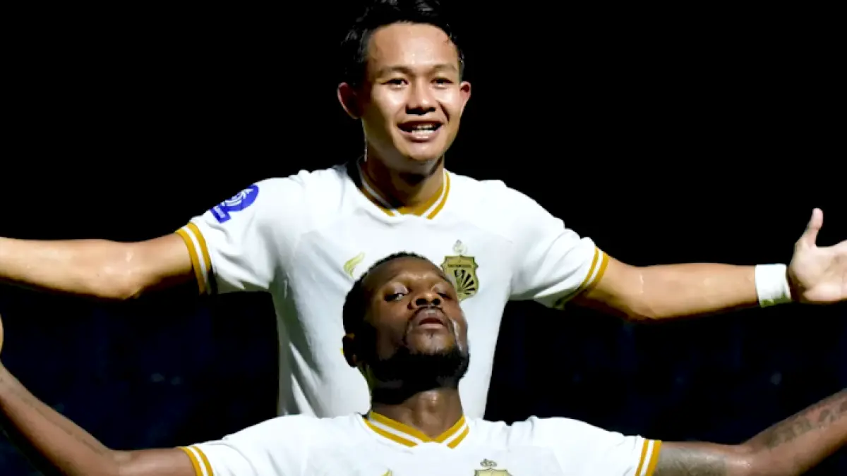 Selebrasi pemain Bhayangkara FC setelah mencetak gol. (IG Bhayangkara FC)