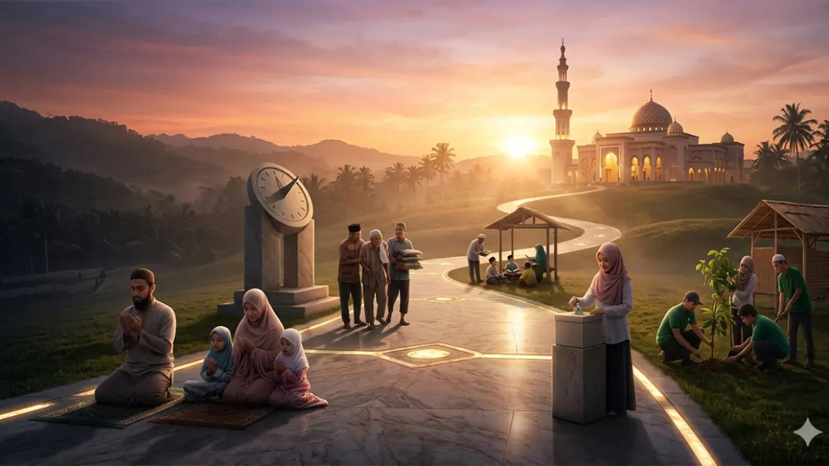Ilustrasi beramal saleh (gemini ai)