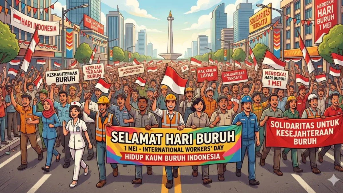 Ilustrasi hari buruh 1 Mei
