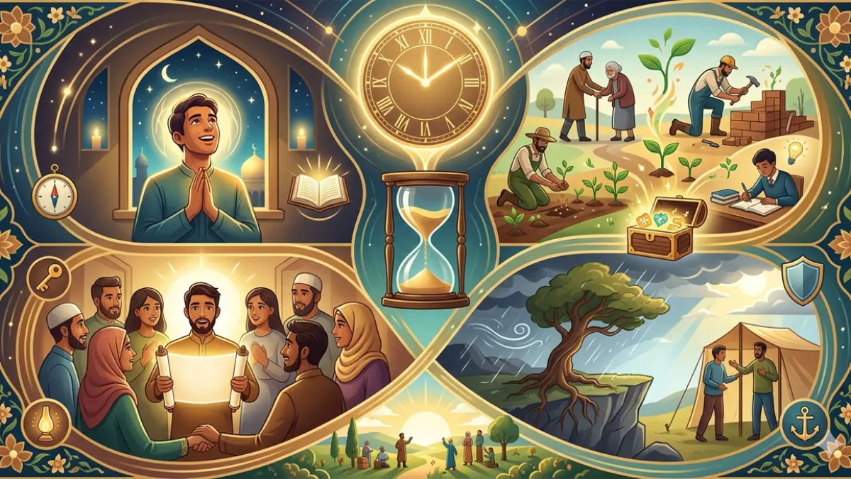 Ilustrasi memanfaatkan waktu dengan baik (gemini ai)