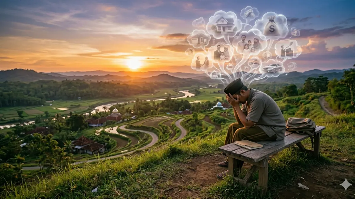 Ilustrasi banyak keinginan belum tercapai dalam kehidupan sehari-hari (gemini ai)
