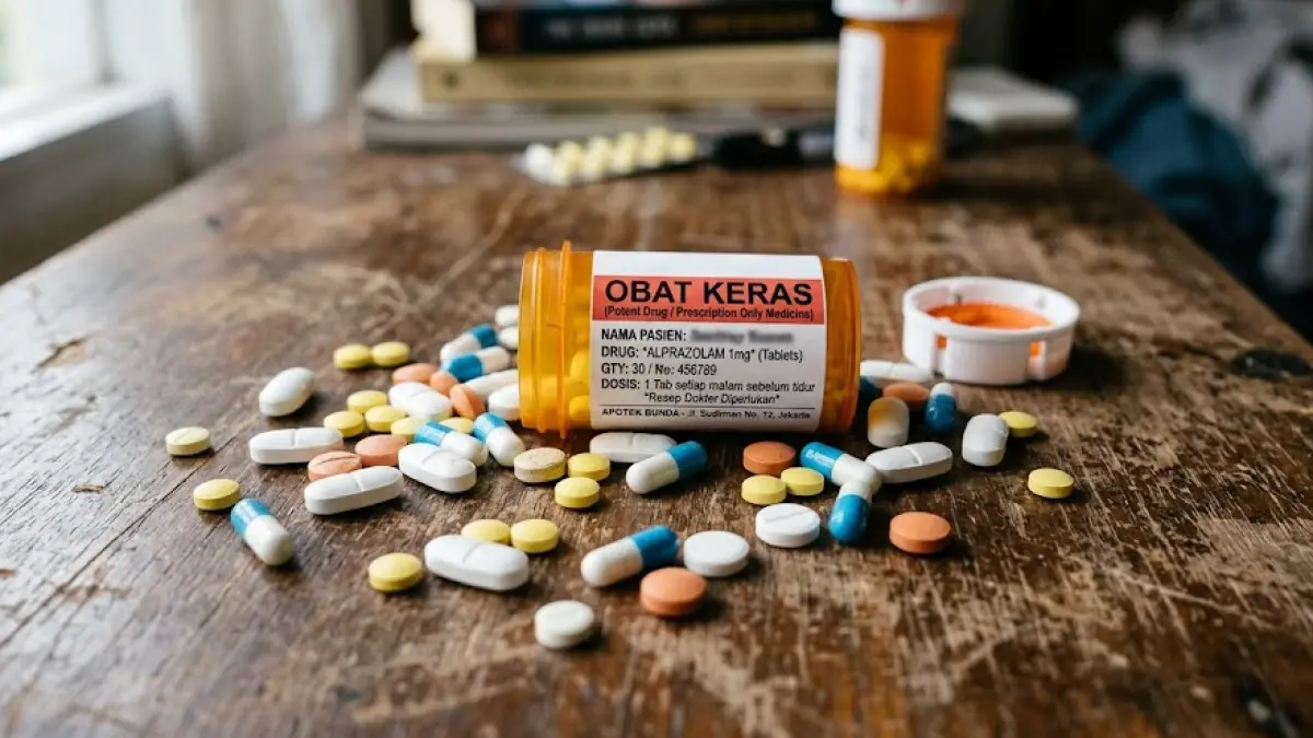 Ilustrasi obat keras. (Generated by AI)