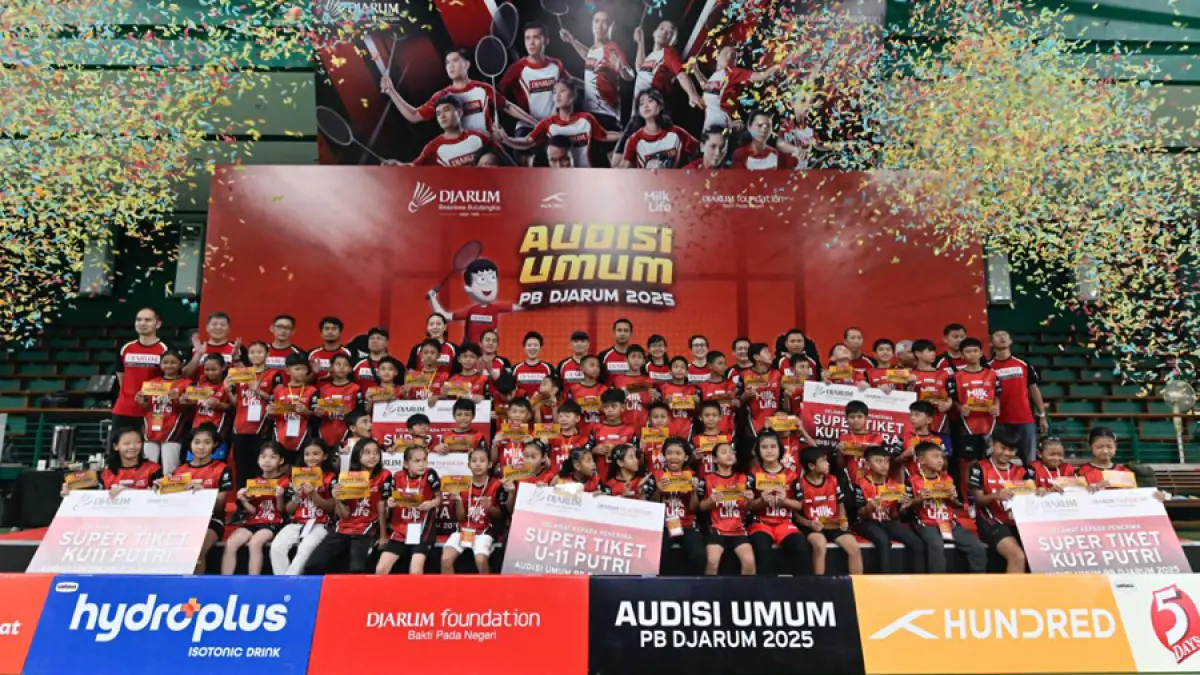 MERIAH: Peserta terpilih pada ajang Audisi Umum PB Djarum tahun 2025 (PB DJARUM UNTUK RADAR KUDUS)