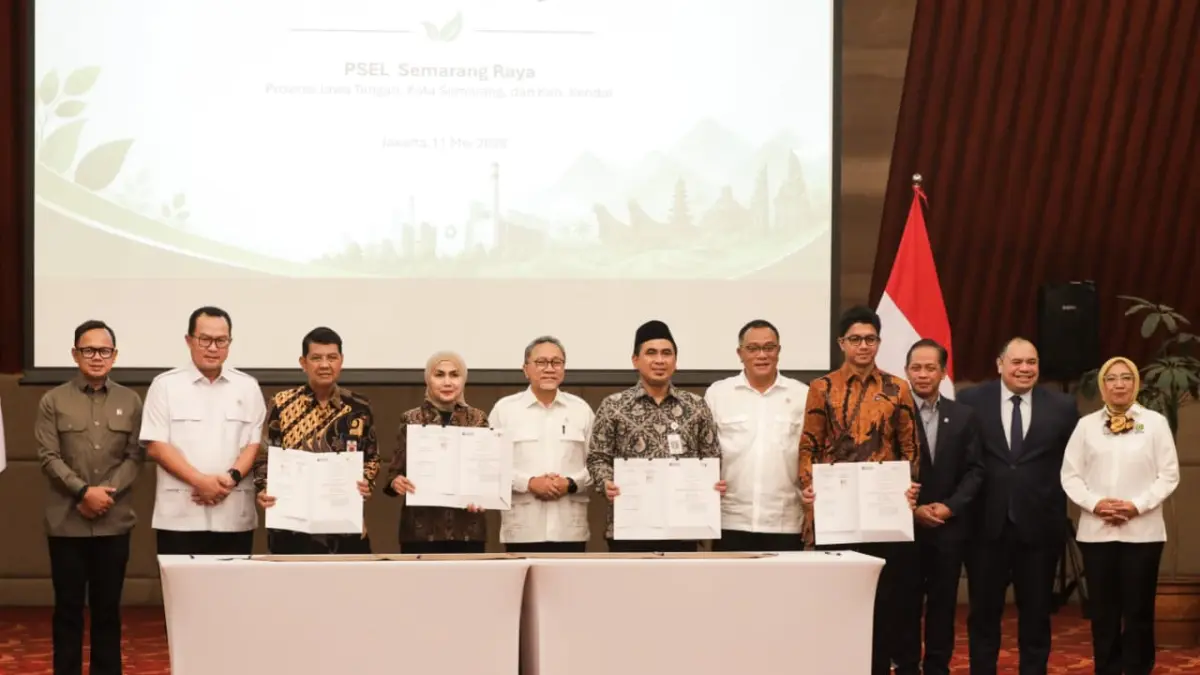 KOMITMEN: Wakil Gubernur Jawa Tengah, Taj Yasin Maimoen, mewakili Gubernur Ahmad Luthfi, menghadiri langsung penandatanganan kerja sama tersebut, di Ruang Rapat Utama Lantai 3 Gedung Kementerian Koordinator Bidang Pangan, Jakarta, Senin, 11 Mei 2026.&nbsp;