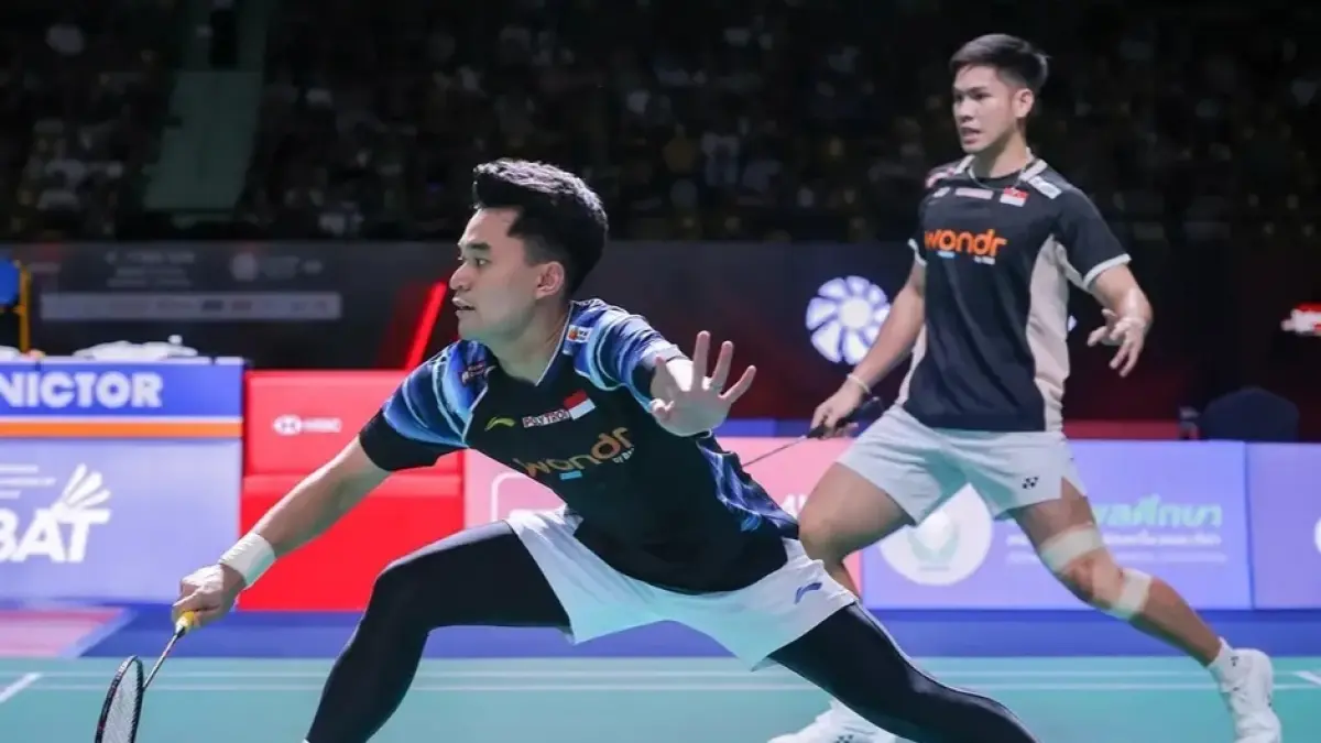 Leo/Daniel pasangan ganda putra Indonesia berhasil tembus final Thailand open. (Instagram Badminton Ina)
