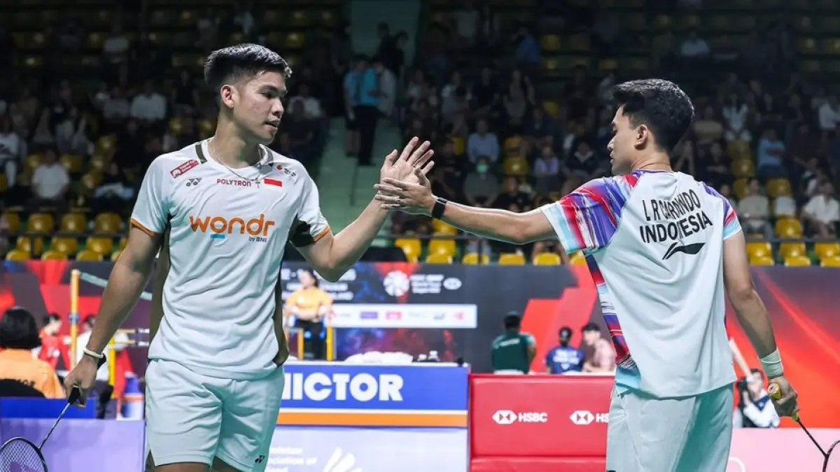 Pasangan ganda putra Indonesia Leo Rolly Carnando dan Daniel Marthin. (Instagram Badminton Ina)