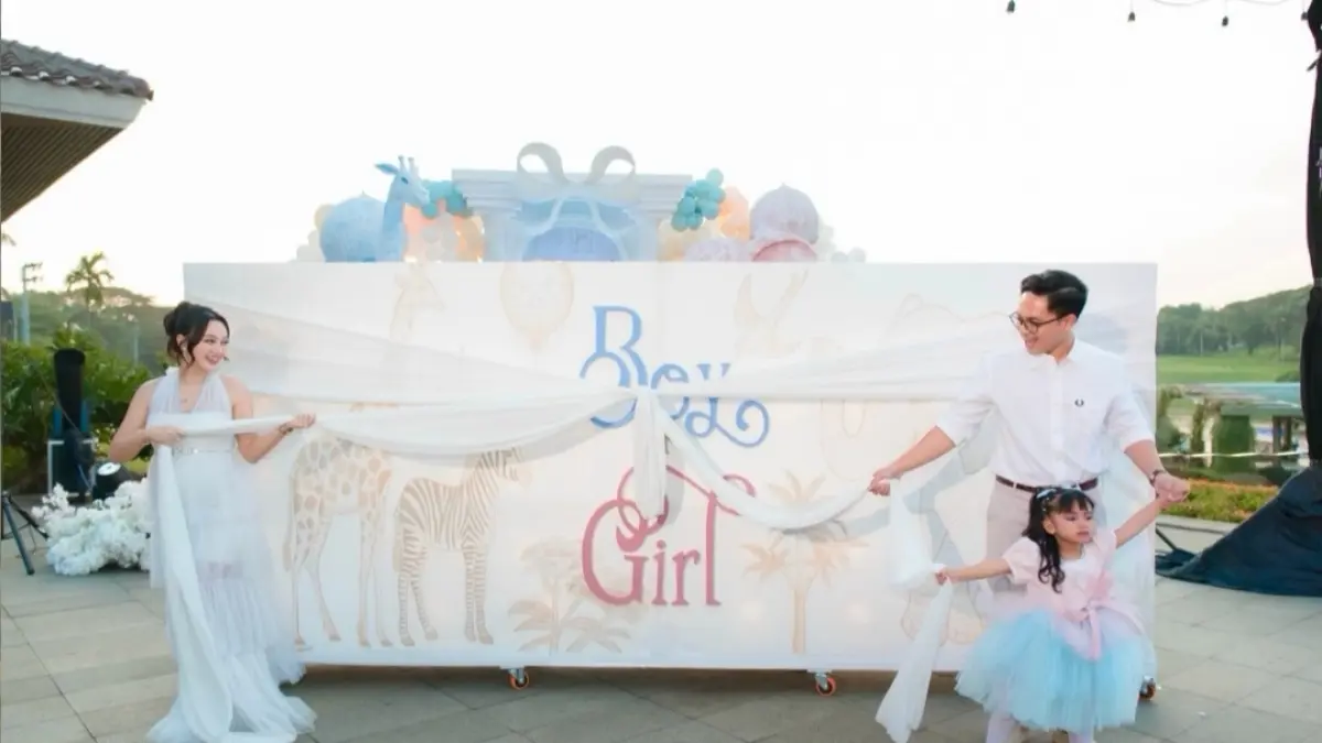 Momen acara gender reveal kehamilan Nanda Arsynta (Foto: Instagram @nandaarsynt) 