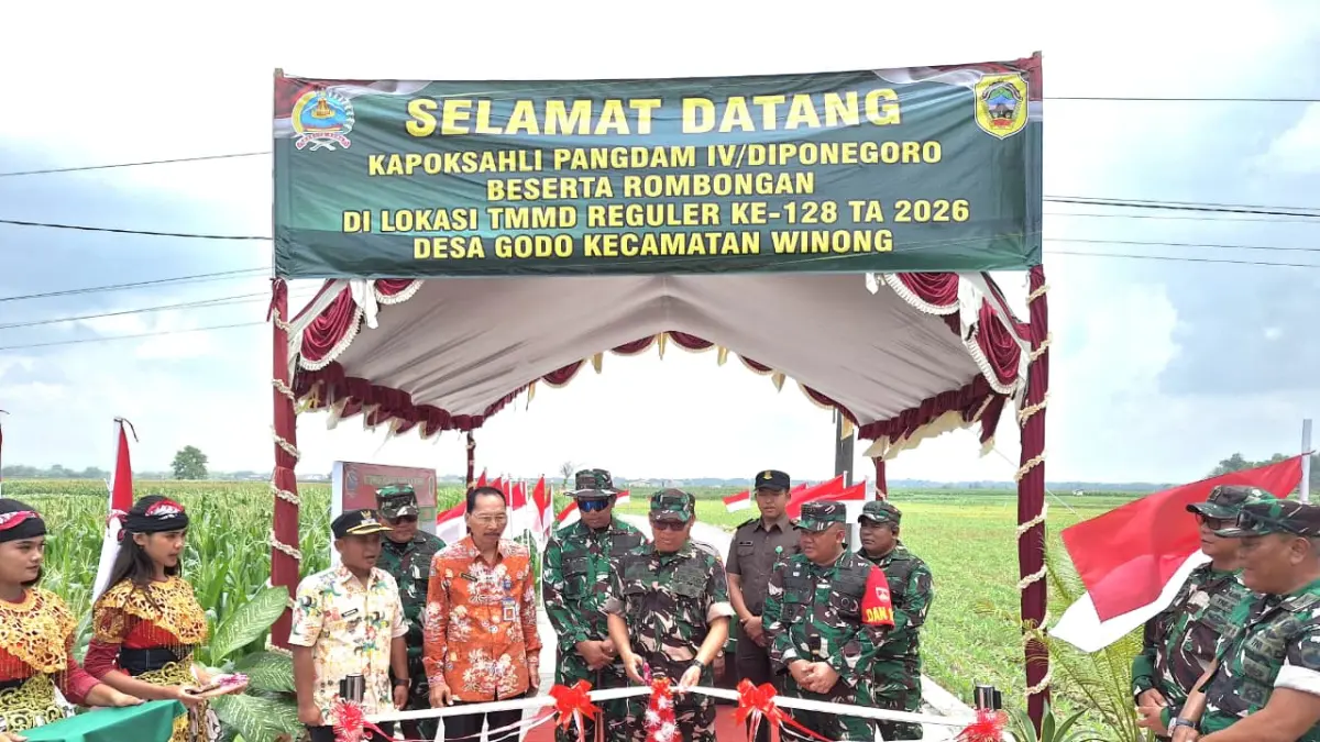 TMMD Reguler Kodim 0718/Pati di Desa Godo Kecamatan Winong Pati selesai dan resmi ditutup. (SATGAS TMMD KODIM PATI)