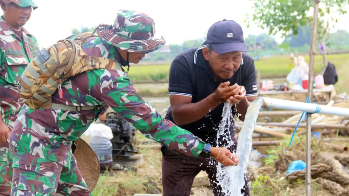 Sumur bor TMMD Reguler ke-128 Kodim 0718/Pati menjadi harapan baru bagi pertanian di desa yang berada di lereng Pegunungan Kendeng. (TMMD UNTUK RADAR KUDUS)