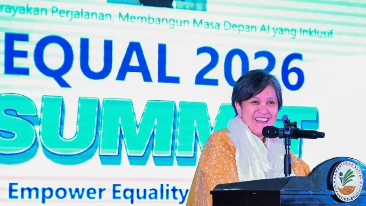 DUKUNG: Wakil Ketua MPR RI Lestari Moerdijat dalam sambutan pada pelatihan AI program EQUAL (Empower Equality AI Initiative) yang digelar Alunjiva Indonesia dan Microsoft di kantor Komite Nasional Disabilitas, Cawang Kencana, Jakarta Timur, Senin (25/5).&nbsp;