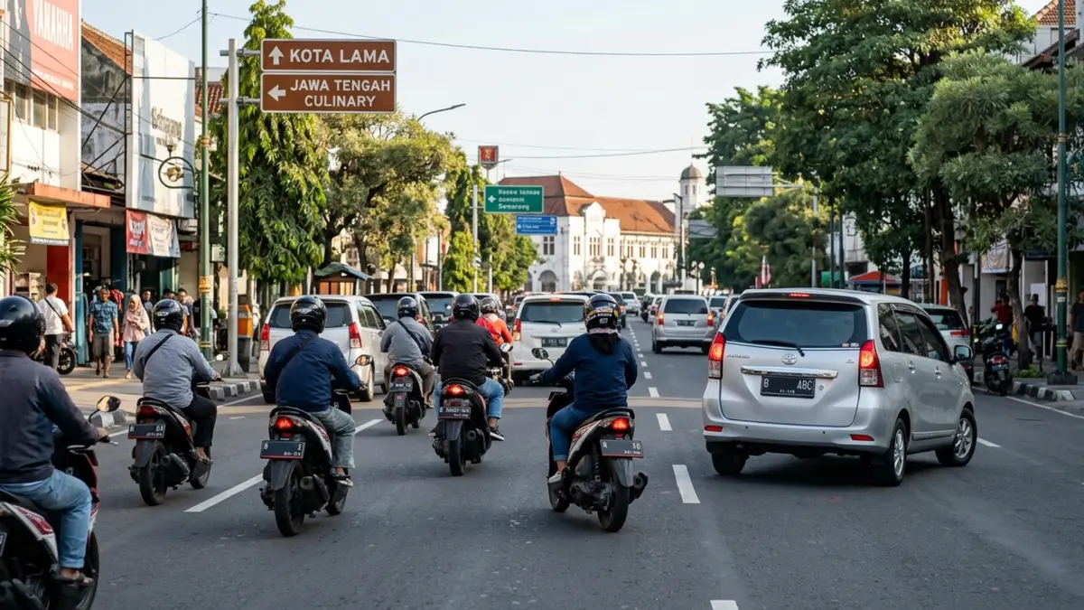 Ilustrasi foto berkendara di jalan