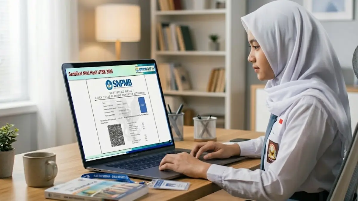 Ilustrasi foto Sertifikat UTBK 2026