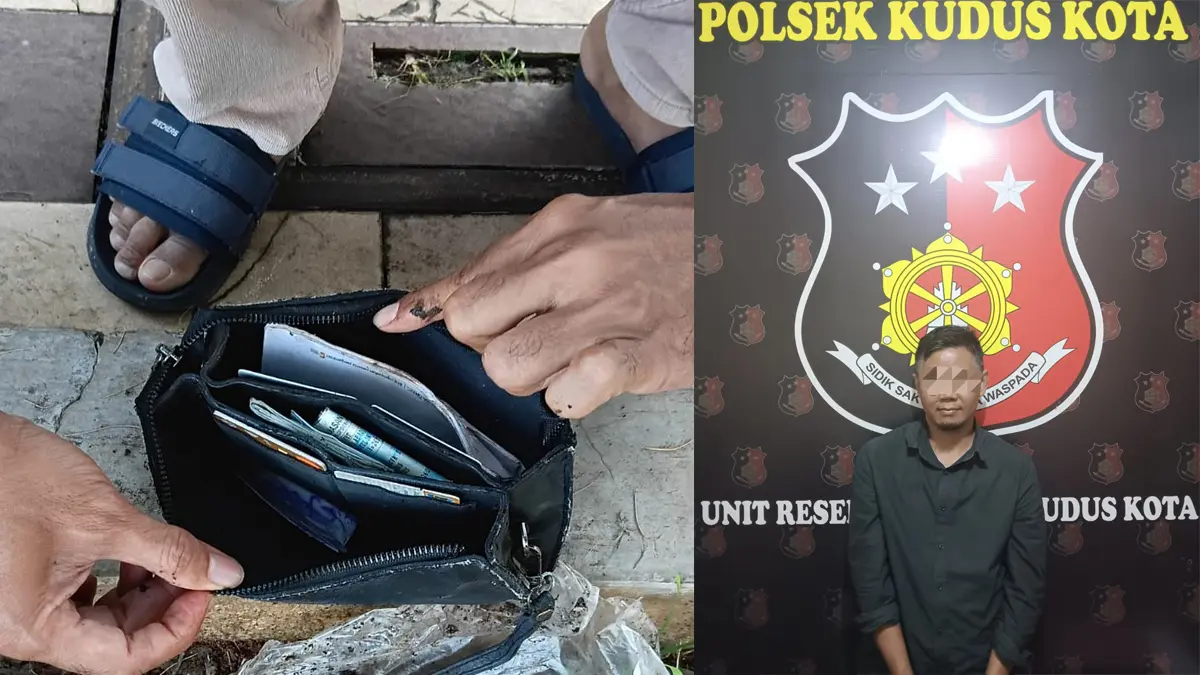 DIAMANKAN: Polisi mengamankan tas atau barang bukti dari tangan pelaku. (POLSEK KUDUS UNTUK RADAR KUDUS)