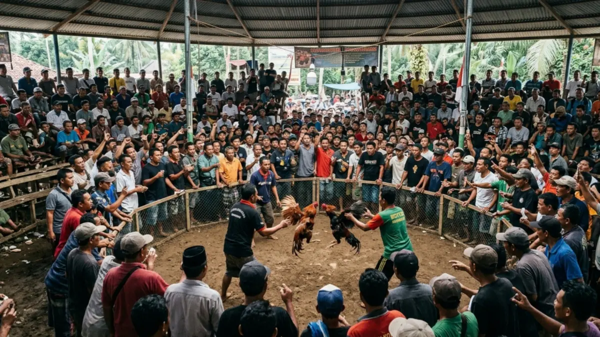 Ilustrasi foto sabung ayam 