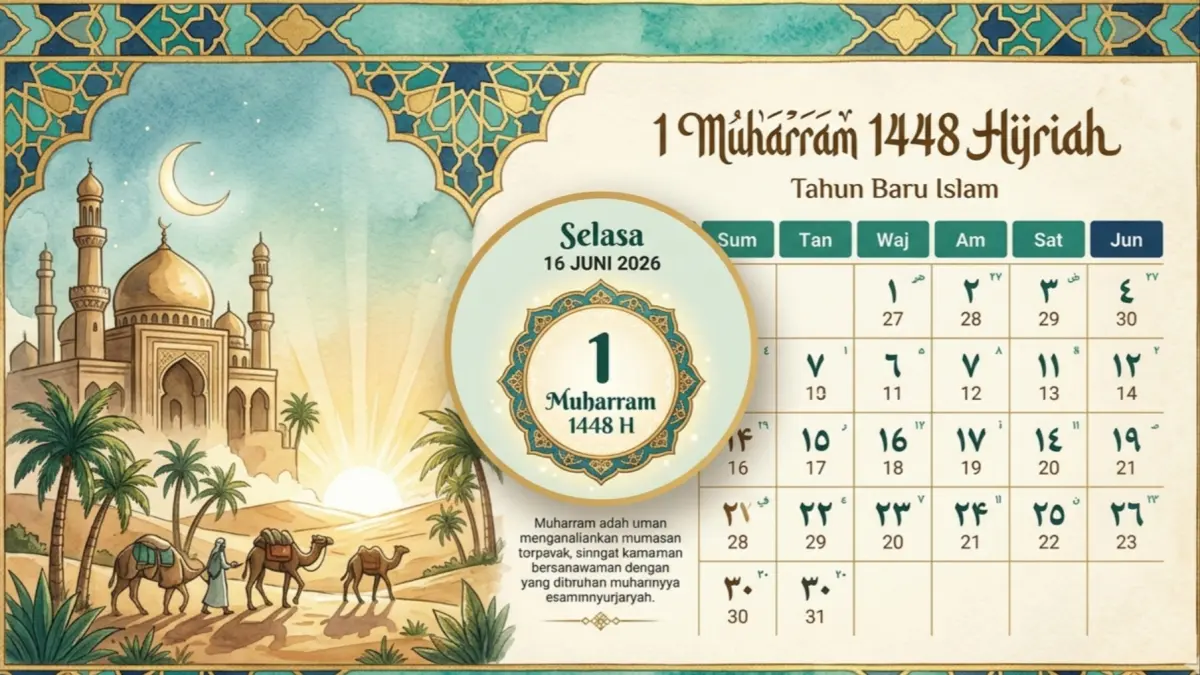 Foto ilustrasi kalender 1 muharram 2026
