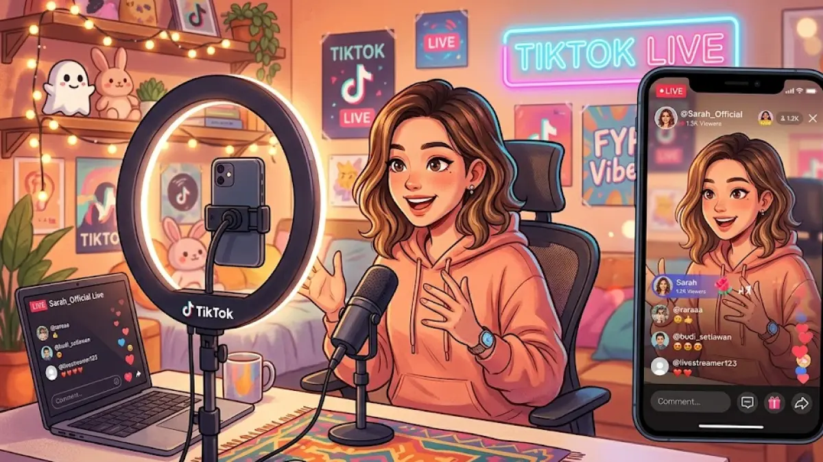 Ilustrasi live streaming di tiktok