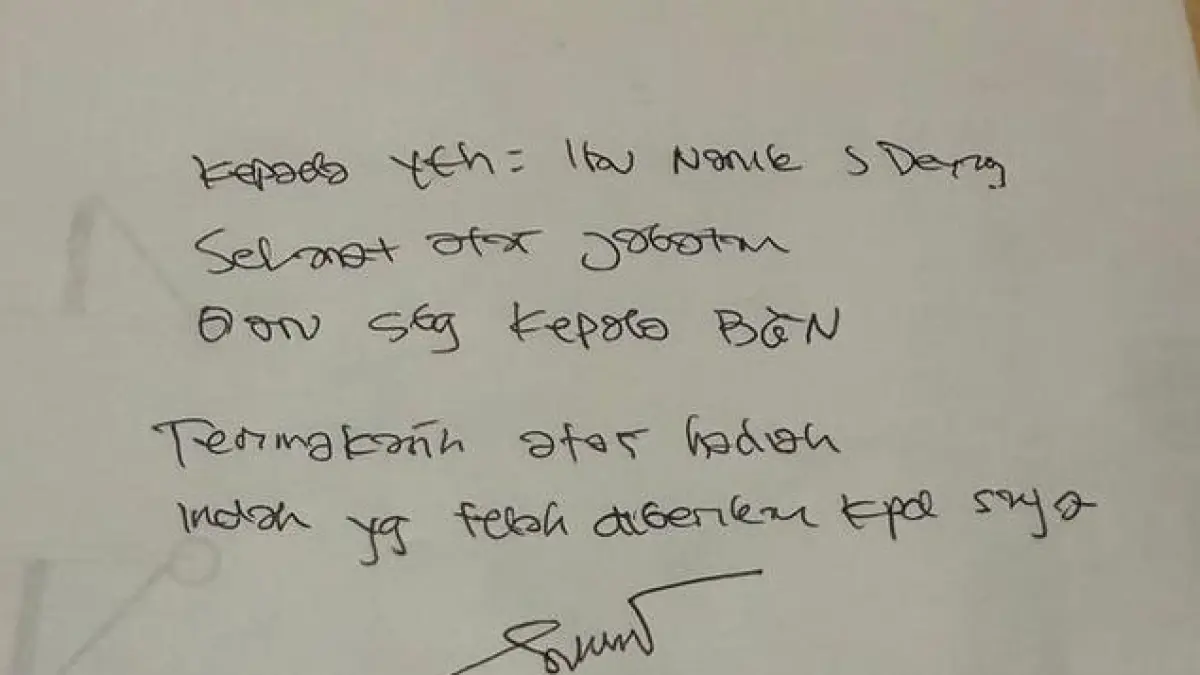 Isi Surat Sony Sonjaya yang dikirim ke Kepala BGN Baru