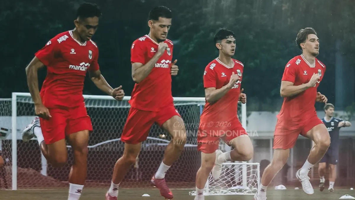 Pemain Timnas Indonesia saat berlatih jelang menghadapi Oman pada Jumat (5/6). (IG timnas indonesia)