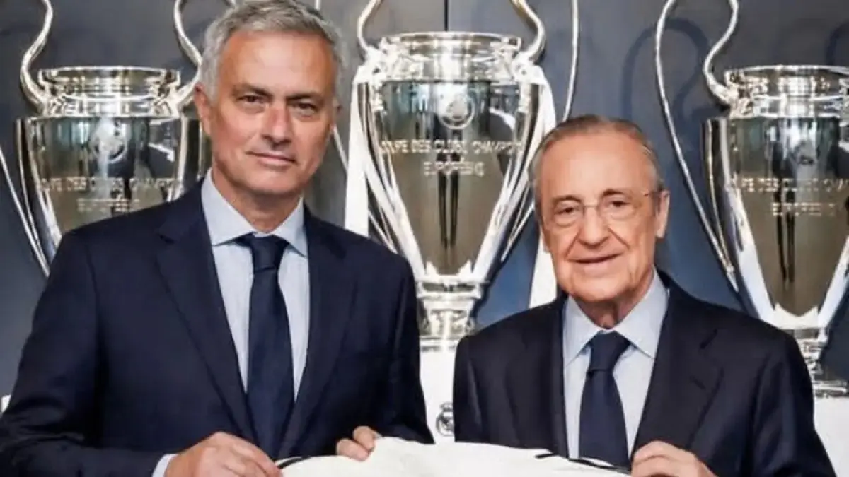 Jose Mourinho bersama Florentono Perez. (ig @themadridviews)