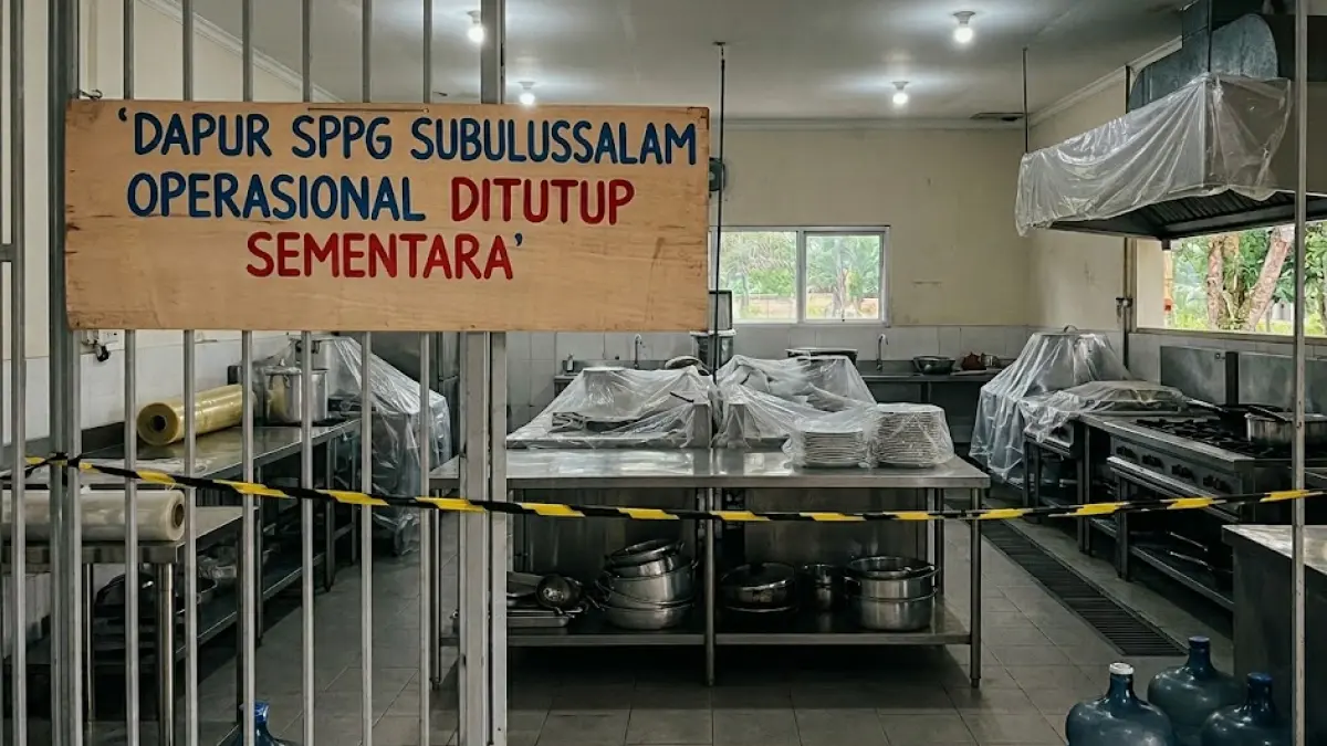 Ilustrasi foto SPPG di Subulussalam ditutup sementara. (Gemini AI)