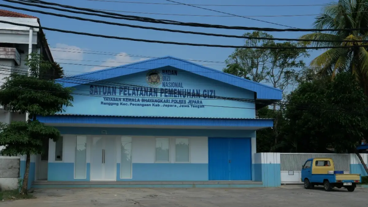 PERLUAS: Kondisi Satuan Pelayanan Pemenuhan Gizi (SPPG) Yayasan Kemala di Desa Rengging, Kecamatan Pecangaan. (FIKRI THOHARUDIN/RADAR KUDUS).