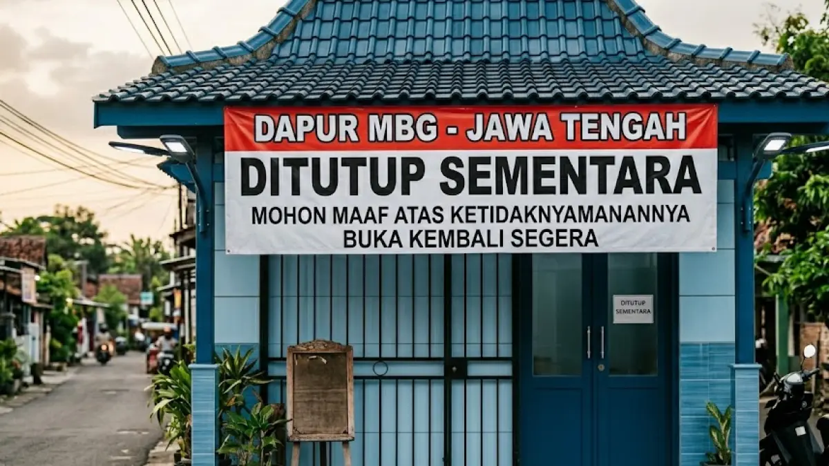 Ilustrasi foto dapur MBG di Jateng sempat tutup sementara. (Gemini AI)