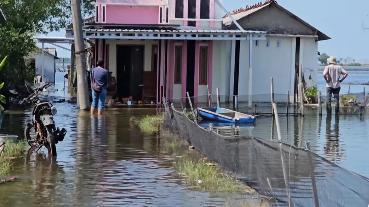 Kondisi memprihatinkan banjir rob di Desa Tunggulsari Kecamatan Tayu belum lama ini. (WARGA UNTUK RADAR KUDUS)