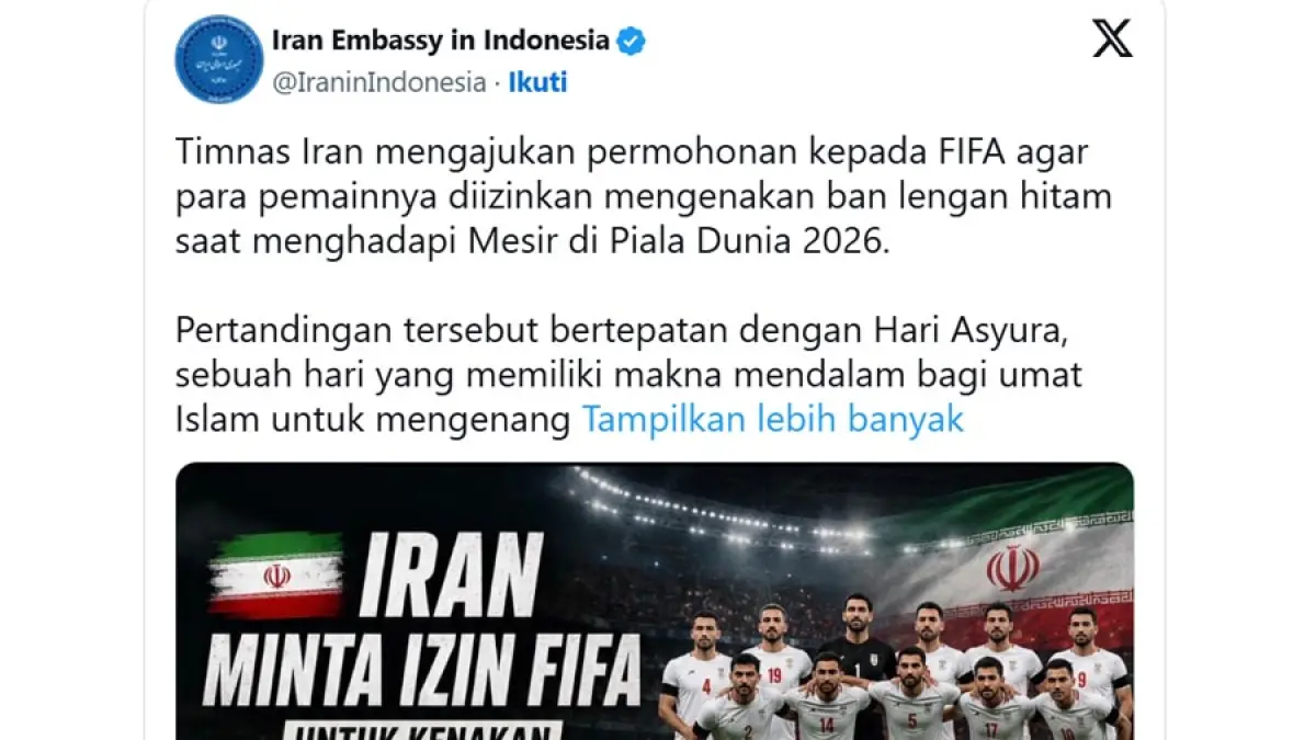 Timnas Iran Minta Restu FIFA Pakai Ban Lengan Hitam saat Hari Asyura