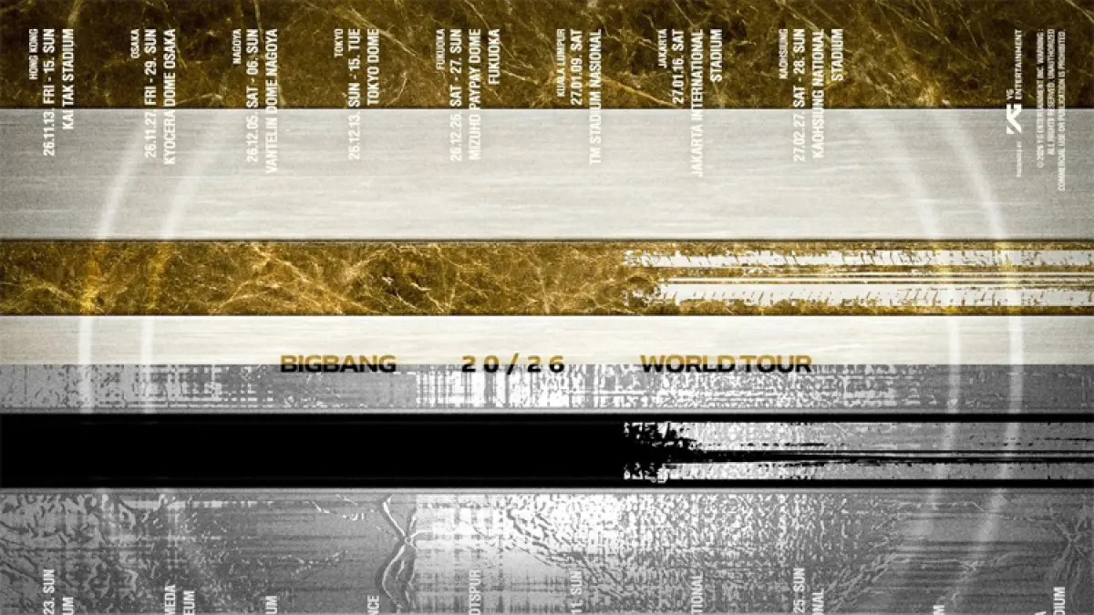 (Foto: dok. YG Entertainment) Tur dunia BIGBANG 2026-27.