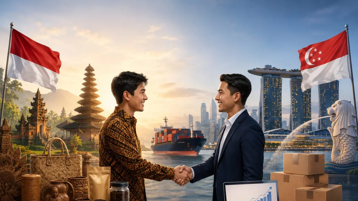 Ilustrasi foto "buy Indonesia, sell Singapore" (Generated by AI)