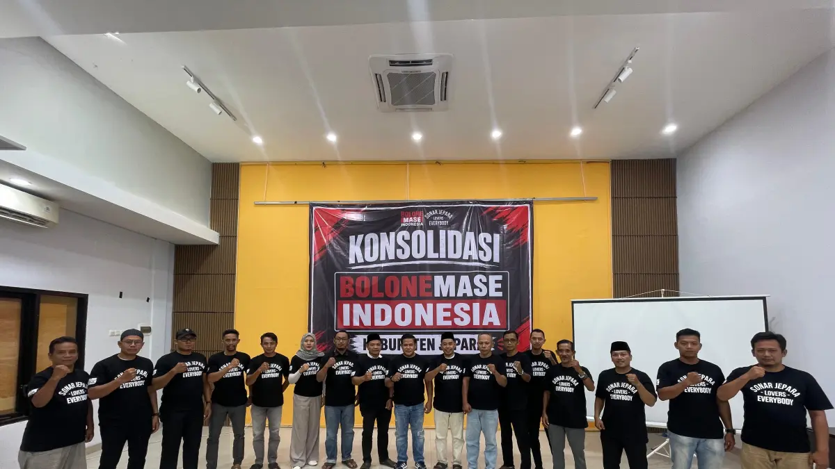 KONSOLIDASI: Relawan Bolone Mase Kabupaten Jepara menggelar konsolidasi organisasi di Two Rich Hotel Bandengan, Sabtu (13/6/2026).