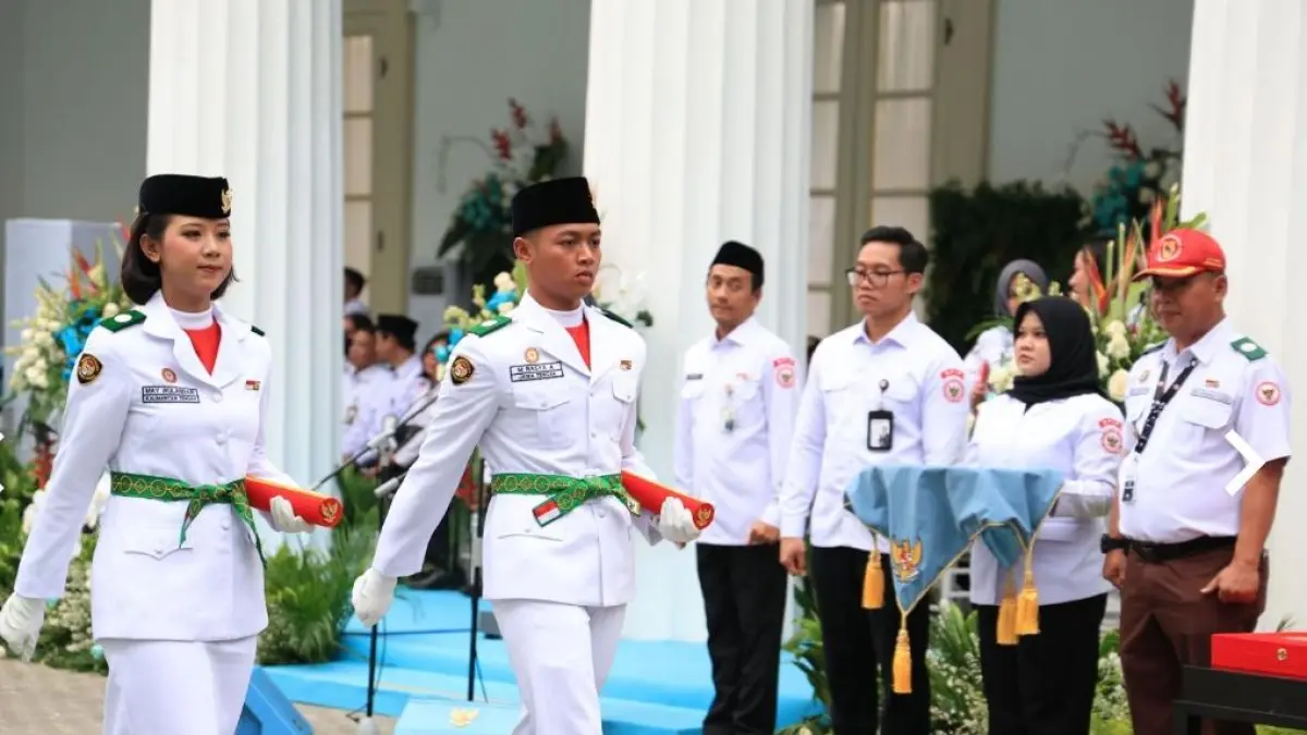 DITUNTASKAN: M Rasya Alfarelhudy saat tampil di Hari Lahir Pancasila di Jakarta.