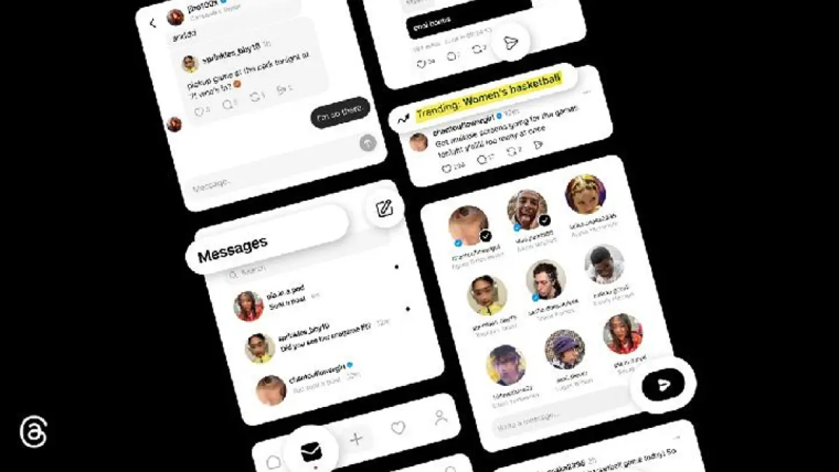Ilustrasi tampilan fitur Direct Message pada aplikasi Threads. Dok. Meta