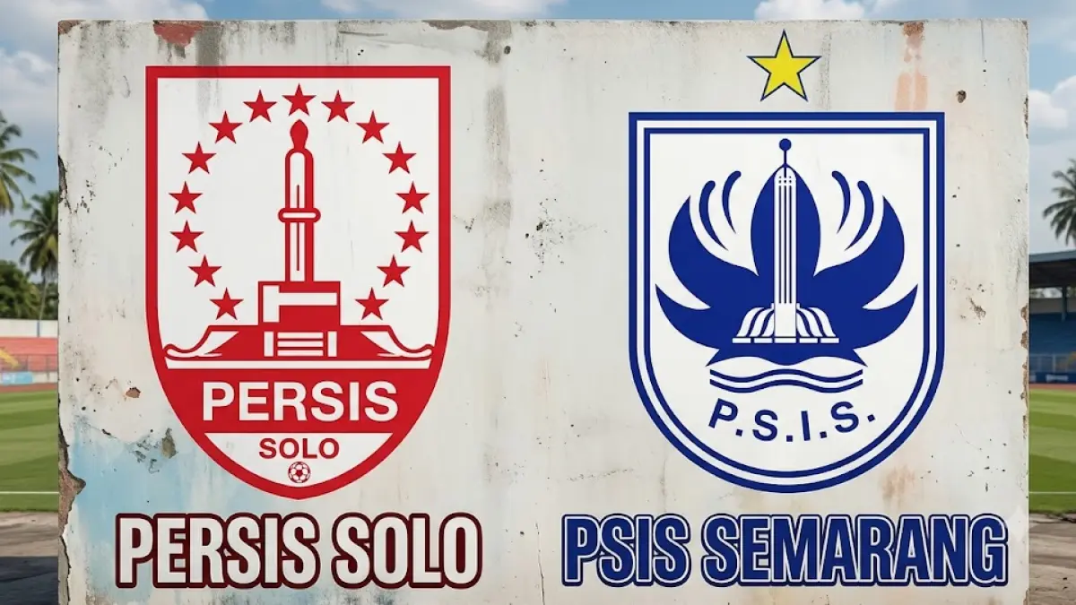 Logo Persis Solo dan PSIS Semarang.